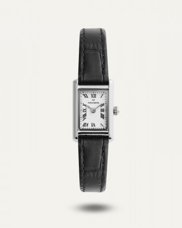 Mockberg Timeless Leather Petite Steel Watch
